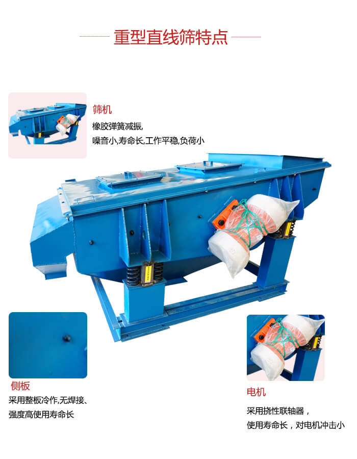 重型直線篩:篩機(jī),側(cè)板,電機(jī)展示圖